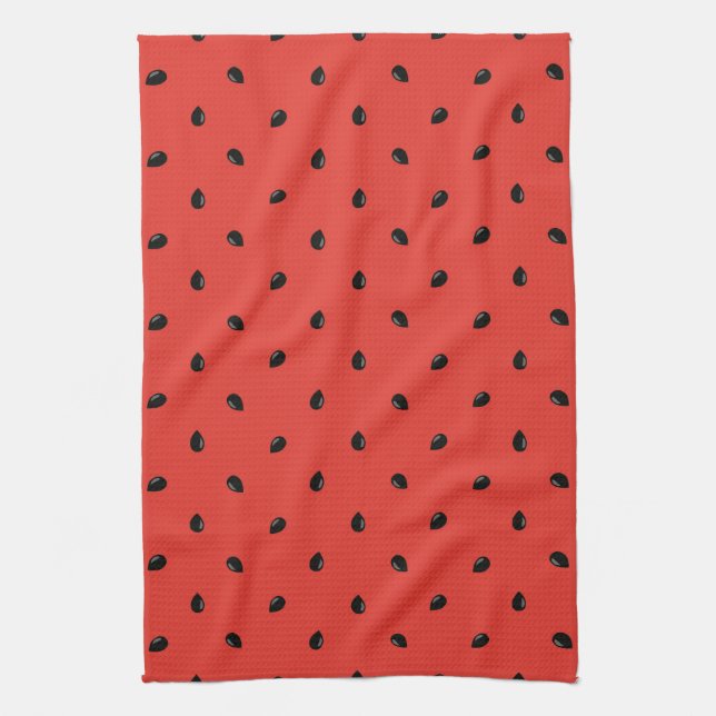 Minimalist Watermelon Seed Pattern Tea Towel (Vertical)