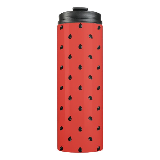 Minimalist Watermelon Seed Pattern Thermal Tumbler (Front)