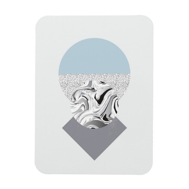 Minimalist Wave & Dots Design Magnet (Vertical)
