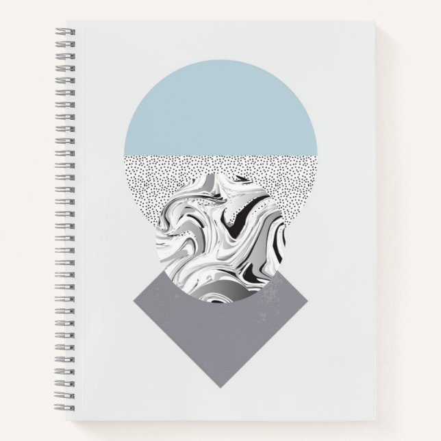 Minimalist Wave & Dots Design Notebook (Front)