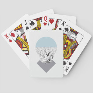 Minimalist Wave & Dots Design Playing Cards
