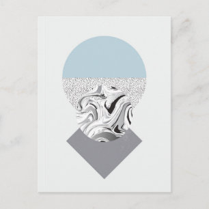 Minimalist Wave & Dots Design Postcard