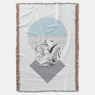Minimalist Wave & Dots Design Throw Blanket