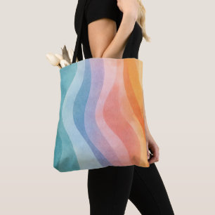 Minimalist Wave Neutral Abstract Design, Modern Tote Bag