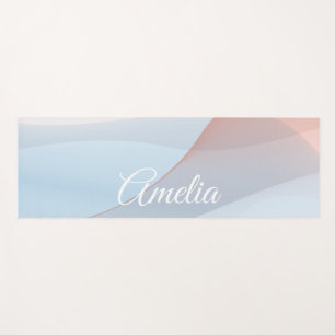 Minimalist wave pastel colour with name yoga mat
