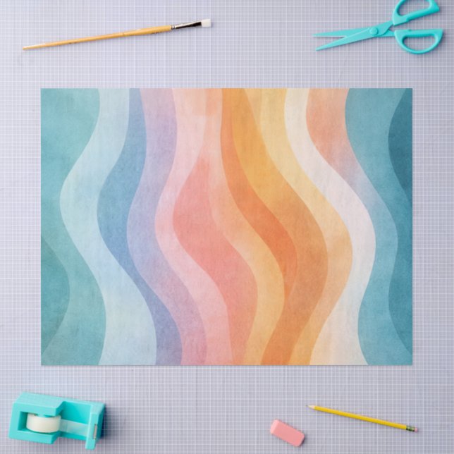 Minimalist Wave Tissue Paper – Trendy 2026 Neutral (Craft)