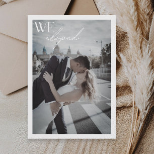 Minimalist We Eloped QR Code Elopement Announcement
