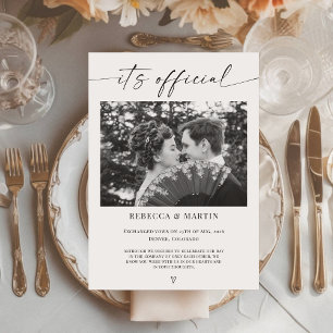 Minimalist We Got Married Wedding Accouncement Announcement