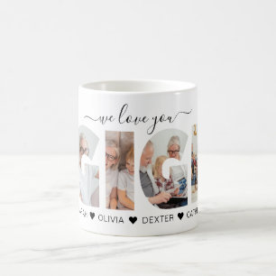 Minimalist We Love You GIGI Photo Collage Coffee Mug