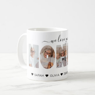 Minimalist We Love You NONNA Photo Collage Coffee Mug