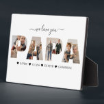 Minimalist We Love You PAPA Photo Collage Plaque<br><div class="desc">Create a sweet gift for father with this four photo collage plaque. PAPA will serve as the frame of each photo.</div>