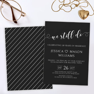Minimalist We still do black vow renewal Invitation