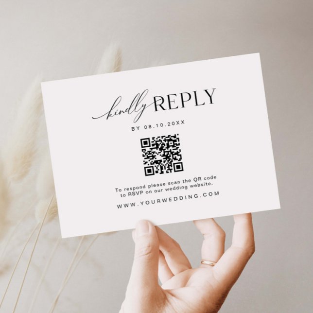 Minimalist Website RSVP Barcode Enclosure Card (Creator Uploaded)