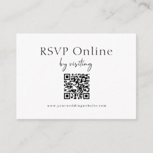 Minimalist Website RSVP Barcode Enclosure Card