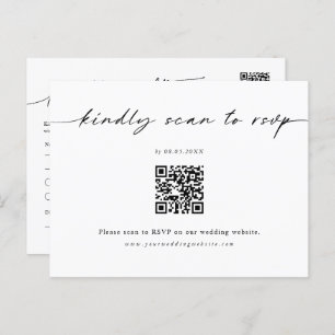 Minimalist Website RSVP Barcode Enclosure Postcard
