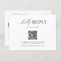 Minimalist Website RSVP Barcode Enclosure Postcard