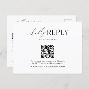 Minimalist Website RSVP Barcode Enclosure Postcard