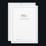 Minimalist Wedding Advice Card<br><div class="desc">This minimalist wedding advice card is perfect for a simple wedding and can be used for any event. The modern romantic design features classic black and white typography paired with a rustic yet elegant calligraphy with vintage hand lettered style. Customisable in any colour. Keep the design simple and elegant, as...</div>