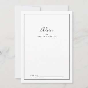 Minimalist Wedding Advice Card
