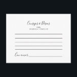 Minimalist Wedding Advice & Desires Card<br><div class="desc">This minimalist wedding advice and wish card is perfect for a modern Spanish wedding. These cards are perfect for a wedding,  a bride's shower,  a baby shower,  a graduation party and more. Customize the cards with the names of the bride and groom,  future parents or graduates.</div>