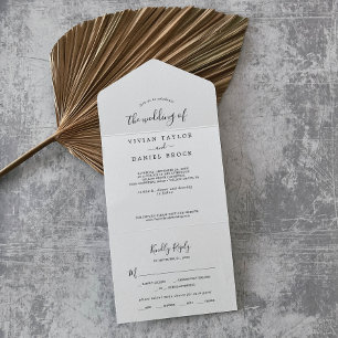 Minimalist Wedding All In One Invitation