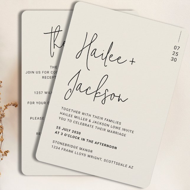 Minimalist Wedding All-In-One Modern Simple Script Invitation (Creator Uploaded)