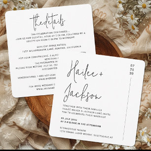 Minimalist Wedding All-In-One Modern Simple Square Invitation