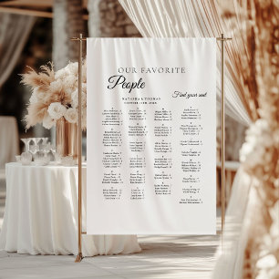 Minimalist Wedding Alphabetical Seating Chart Tapestry