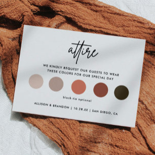 Minimalist Wedding Attire Dress Code Cards
