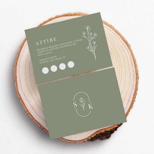 Minimalist Wedding Attire Dress Code Cards (Creator Uploaded)