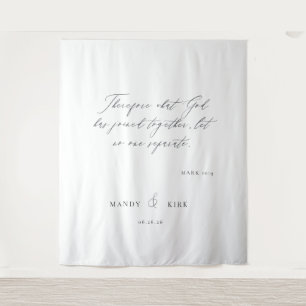 Minimalist Wedding Backdrop Banner   Personalised  Tapestry