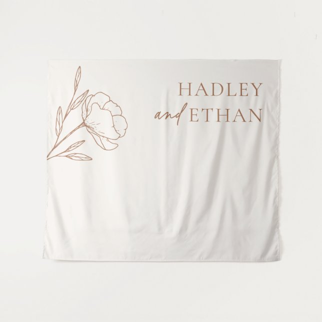 Minimalist Wedding Backdrop Banner Tapestry (Front (Horizontal))