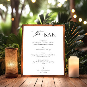 Minimalist Wedding Bar Menu Drinks Menu Sign