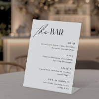 Minimalist Wedding Bar Menu