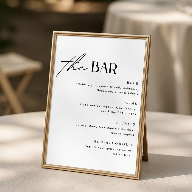 Minimalist Wedding Bar Menu Sign Poster (Creator Uploaded)