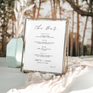 Minimalist Wedding Bar Menu Sign Template