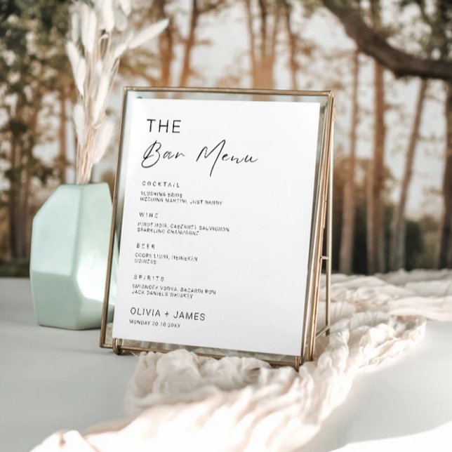 Minimalist Wedding Bar Menu Sign Template (Minimalist Wedding Bar Menu Sign Template)