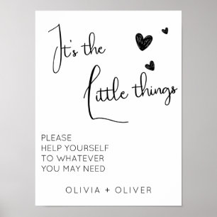 Minimalist wedding bathroom basket sign