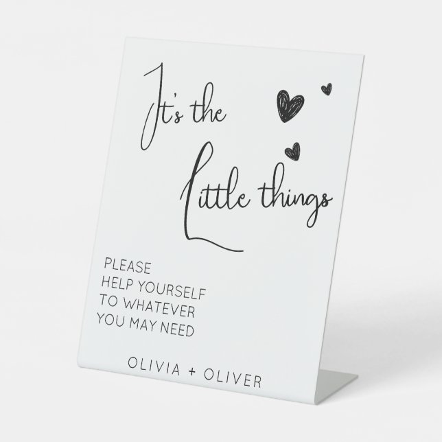 Minimalist wedding bathroom basket sign (Front)