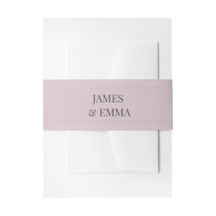 Minimalist Wedding Belly Band Dusky Rose Invitation Belly Band