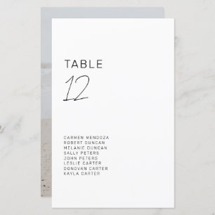 Minimalist Wedding Budget Seating Chart Table Card