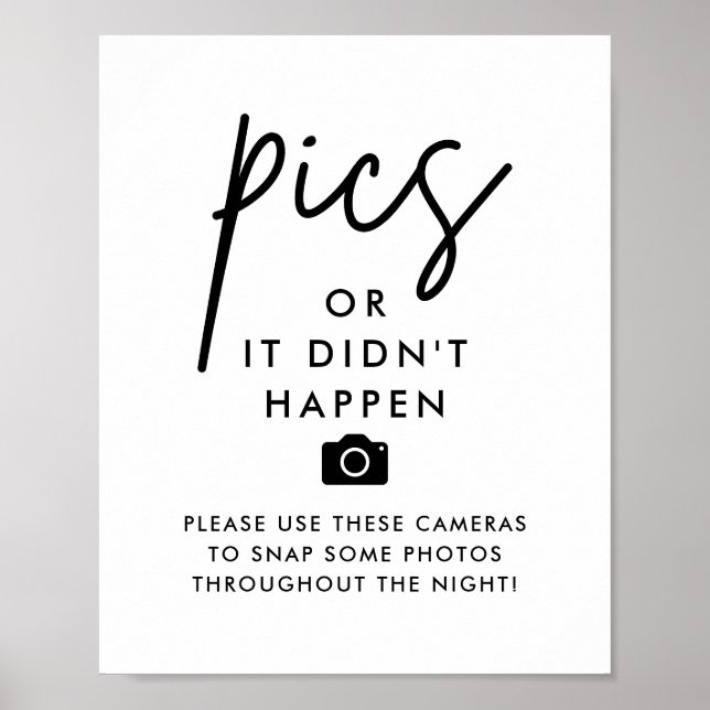 Minimalist Wedding Cameras Photo Guestbook Sign (Front)