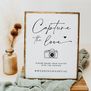 Minimalist Wedding Capture the Love Photo Sign