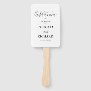 Minimalist Wedding Ceremony Order of Service  Hand Fan