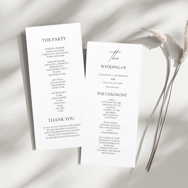 Minimalist Wedding Ceremony Program  (Creator Uploaded)
