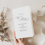 Minimalist Wedding Ceremony Program Bi-Fold<br><div class="desc">Classic BnW wedding collection,  this customisable Ceremony program card,  features a sweeping script calligraphy text paired with a classy serif font in black. Background & text colours can be changed to match any colour theme. Matching items available.</div>