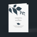 Minimalist Wedding Ceremony Programs<br><div class="desc">These unique wedding ceremony programs feature a minimalist wedding ceremony design with elegant midnight blue leaves—perfect for couples seeking a modern, refined look. This wedding ceremony pamphlet doubles as a personalised wedding ceremony booklet, with customisable template fields for your details, timeline, and trendy wedding program wording. Ideal for DIY modern...</div>