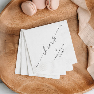 Minimalist Wedding Cheers Cocktail Napkin
