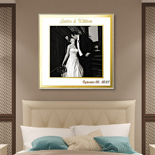 Minimalist Wedding Custom Photo and Text Foil Prints