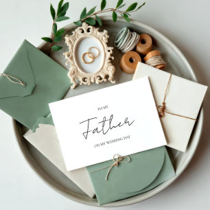 Minimalist Wedding Day To My Father Dad Card
